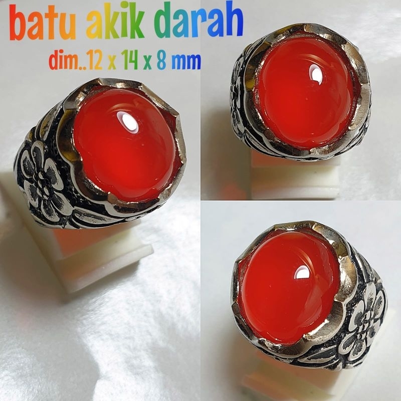 BATU CINCIN AKIK DARAH MULUS KINCLONG