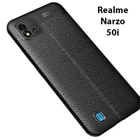 Case Auto Focus REALME NARZO 50i Leather Experience SoftCase Slim Ultimate / Casing Kulit