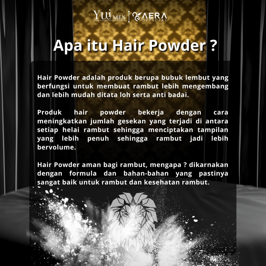 YUIMEN HAIR POWDER PREMIUM - AROMA VANILLA - GRATIS SISIR  | Natural and Solution Hair Styling