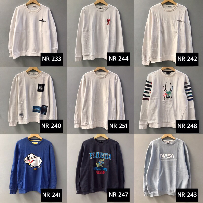 CREWNECK JACKET SWEATER CROP TOP POLAR OVERSIZE LENGAN BALON PRIA WANITA (4-2)