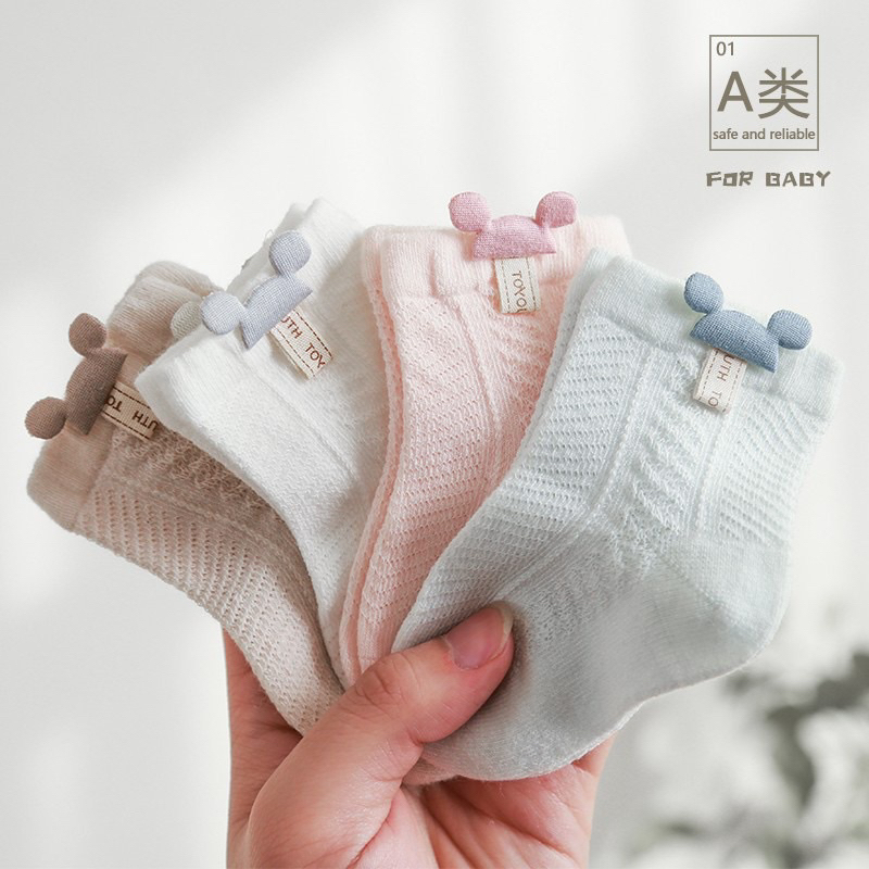 Kaos Kaki Bayi Pendek Motif MIKY Lucu Bahan Katun Elastis Kaus Kaki Anak Balita Unisex Anti Slip