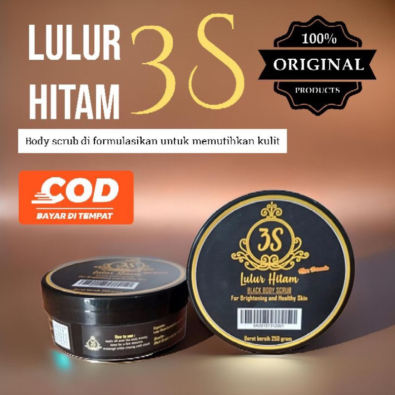 Lulur Hitam 3S BPOM / Lulur Hitam 3S original Mencerahkan Kulit / Lulur VIRAL / Lulur Hitam 3S Putih