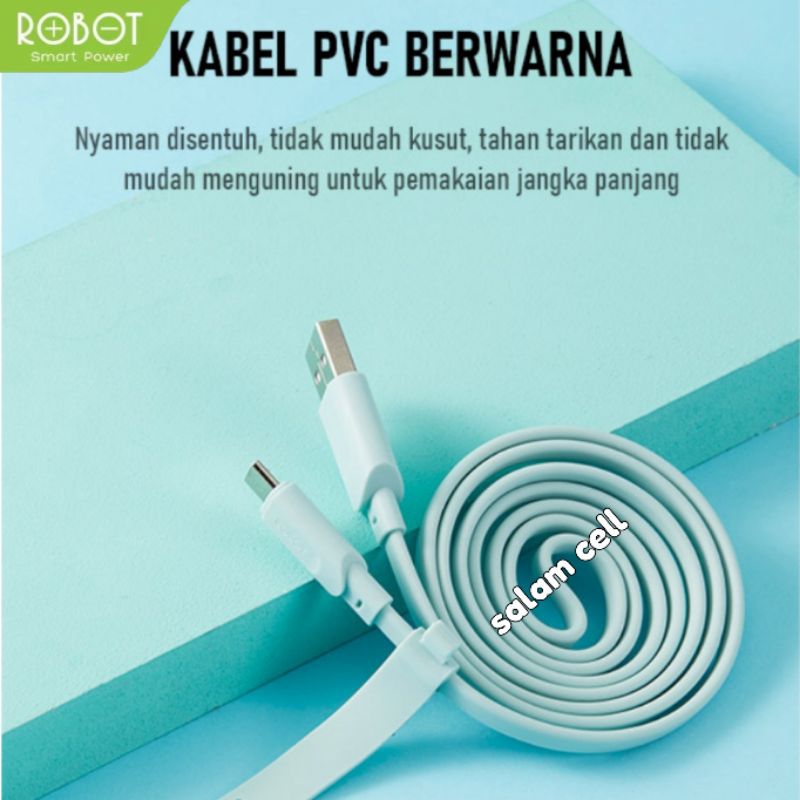 Kabel Data Micro Usb ROBOT RT-AM100 2,4A Full Colour 1Toples Isi 30pcs