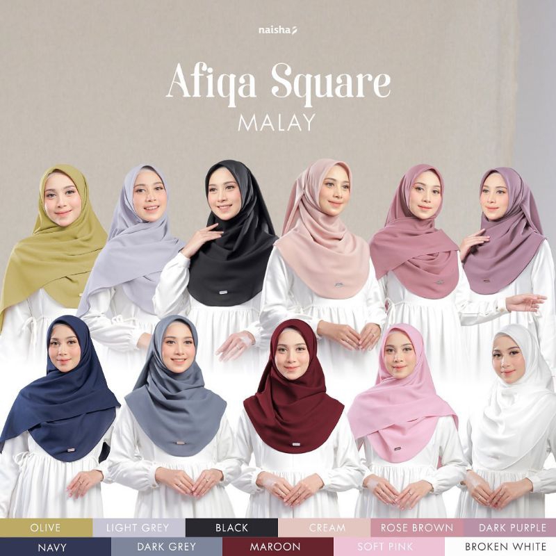 Afiqa Square Malay by Naisha| Khimar Malay