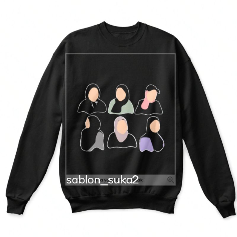 sablon sweater crewneck vector foto sendiri
