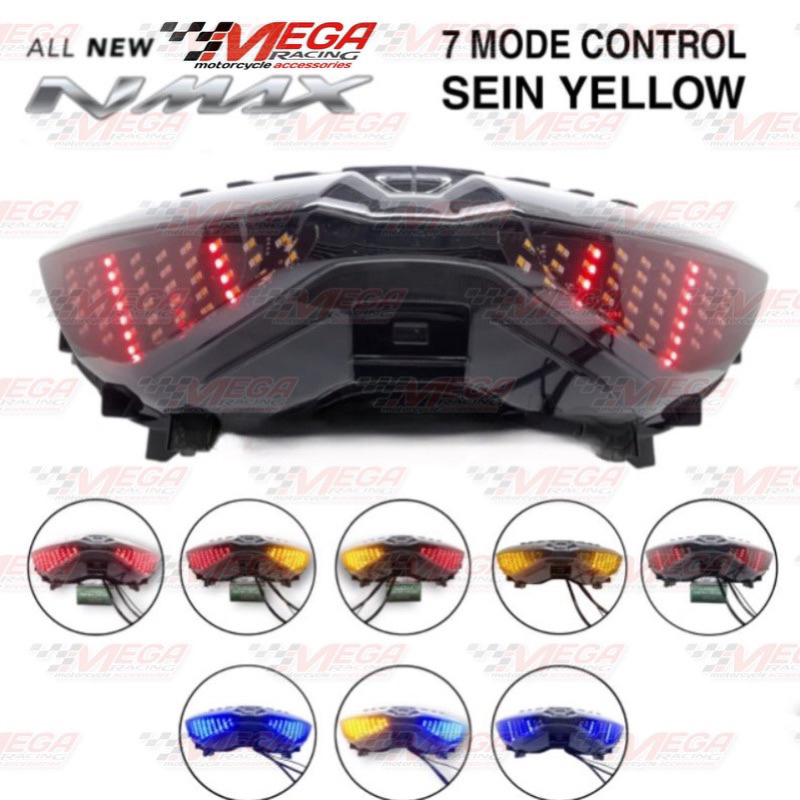 Lampu Stop Led Belakang Nmax 155 New Set Mika Impor Model Coloseum 7 Mode Stoplamp Bintik Running Nmaxnew 2020 2021 2022 2023