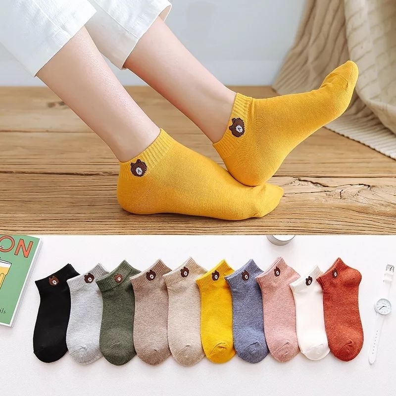 ( COD ) kaos kaki pendek wanita dewasa motif beruang