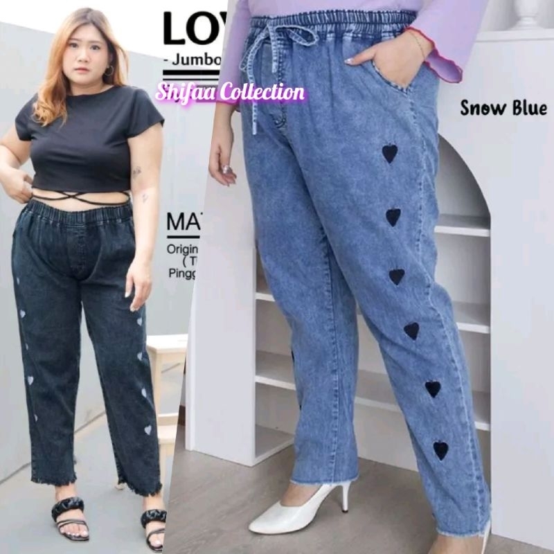 Celana Luna Bordir Soft Jeans BB 60-80 kg /Jumbo