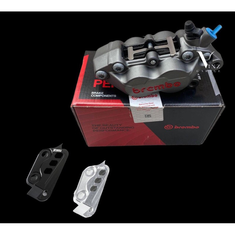 Kaliper Brembo 4 Piston Yamaha R15 + Bracket WR3 320 Mm Yamaha R15 V3 Original Paketan Kaliper Bremb