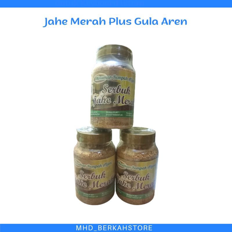 Jahe Merah Plus Gula Aren | Serbuk Jahe Merah Plus Gula Aren Herbal | Serbuk Jahe Merah Herbal | Jahe Merah toples 250gr