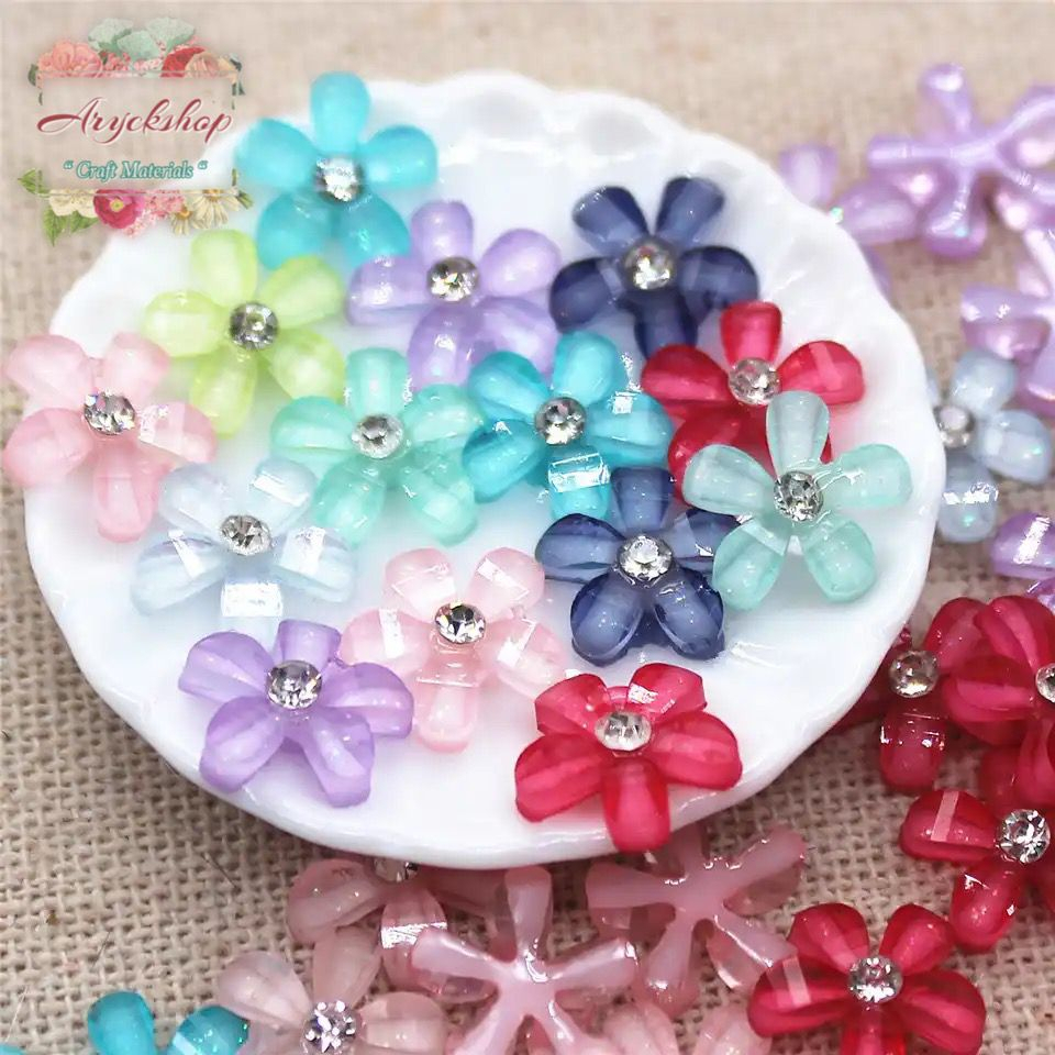 Bunga Sakura 10mm 1cm PER 1PCS Bahan craft Tasbih swarovski Nail art nailart kuku palsu