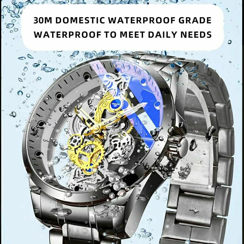 JAM TANGAN MEWAH KASUAL BISNIS QW02 ALL STAINLISS STEEL KUARSA MULTIFUNCTIONAL