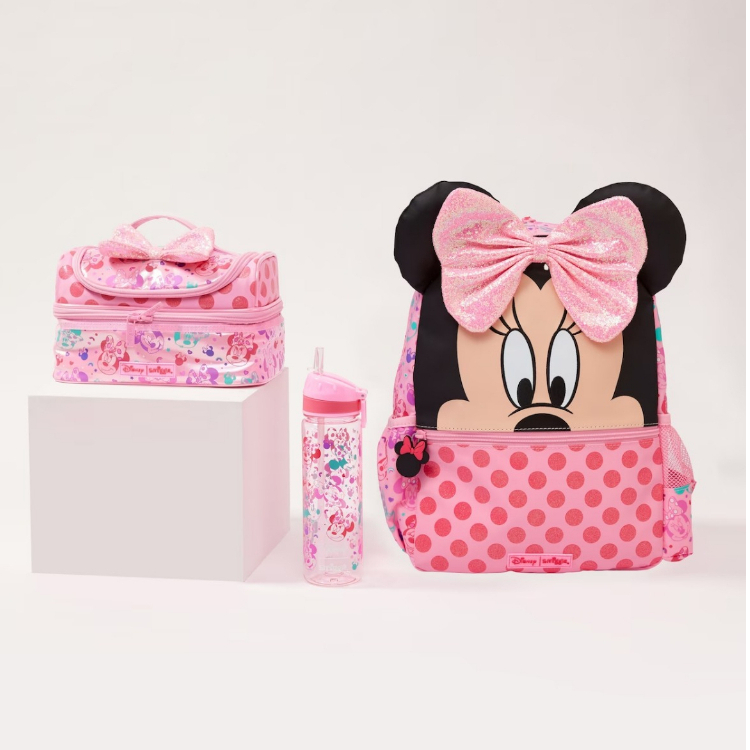 Smiggle Junior Mickey Minnie Backpack Hoodie Bottle