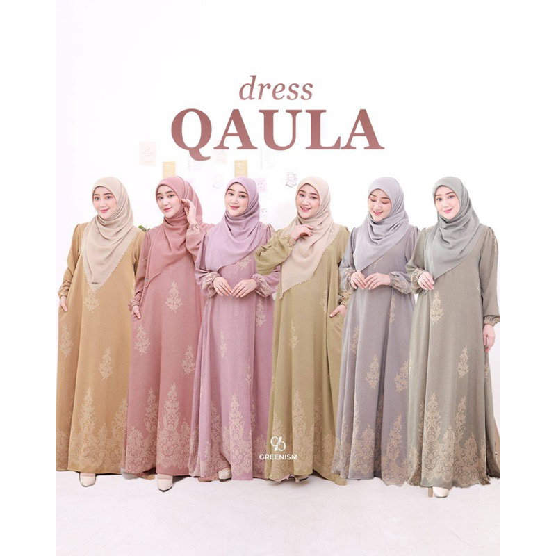 Qaula Dress Gamis Bordir Elegan by Greenism