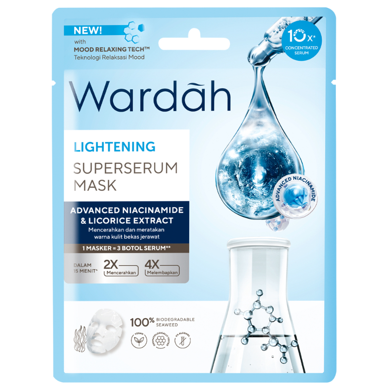 Wardah  Get Special Bundling Lightening + Acnederm Superserum Mask( 2 Sheet Mask)