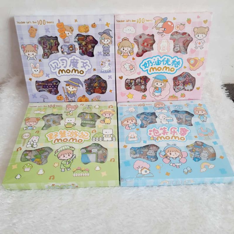 

Sticker Momo | Sticker viral | Sticker Momo 100pcs | Sticker waterproof Packing Box