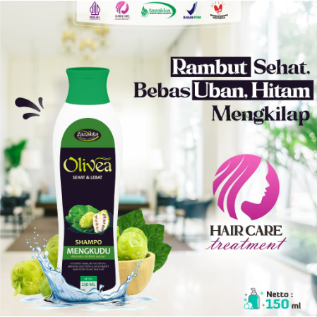 Shampo herbal olivea zaitun plus mengkudu bermanfaat untuk menyuburkan rambut dan menyehatkan rambut