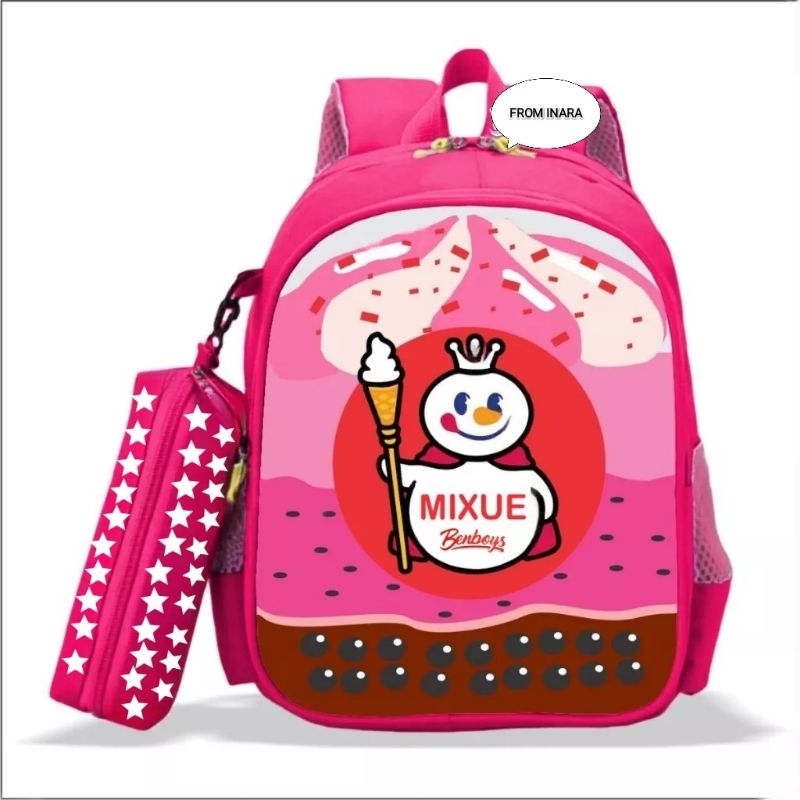 TAS SEKOLAH RANSEL MIXUE 2 IN 1/ TAS SEKOLAH ANAK TK SD MIXUE VIRAL /TAS ANAK SEKOLAH ANTI AIR VIRAL
