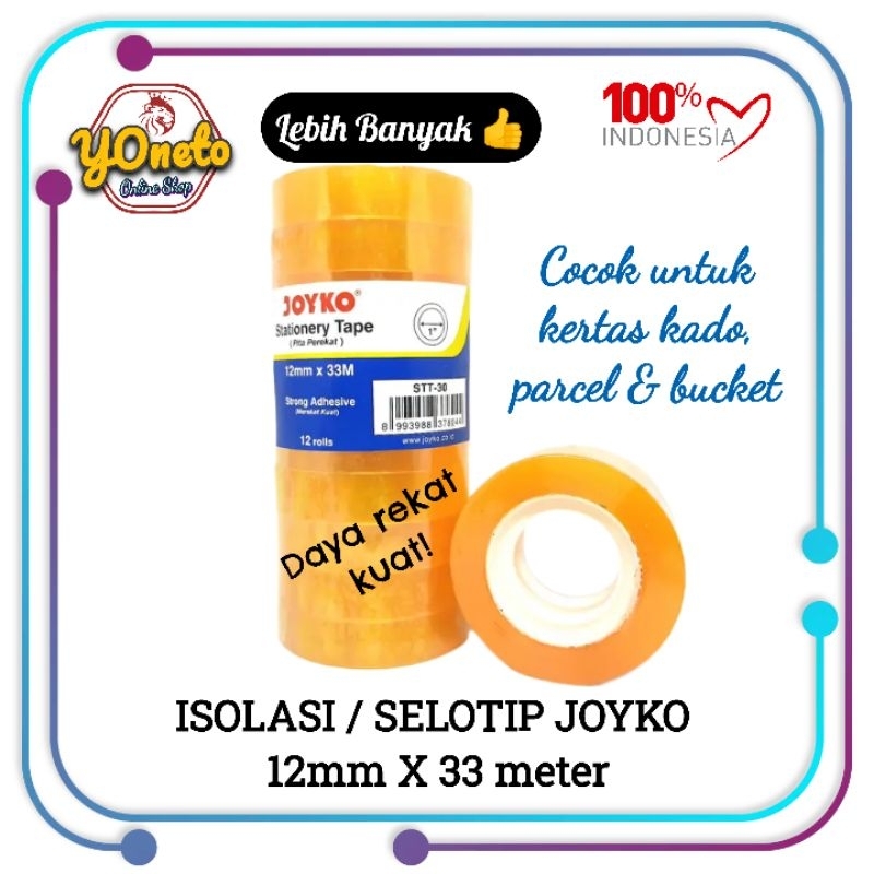 

Isolasi / Selotip Joyko 12mm x 33m (STT-30)
