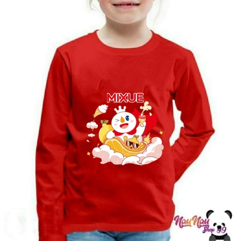 Kaos baju anak MIXUE ICE CREAM lengan panjang