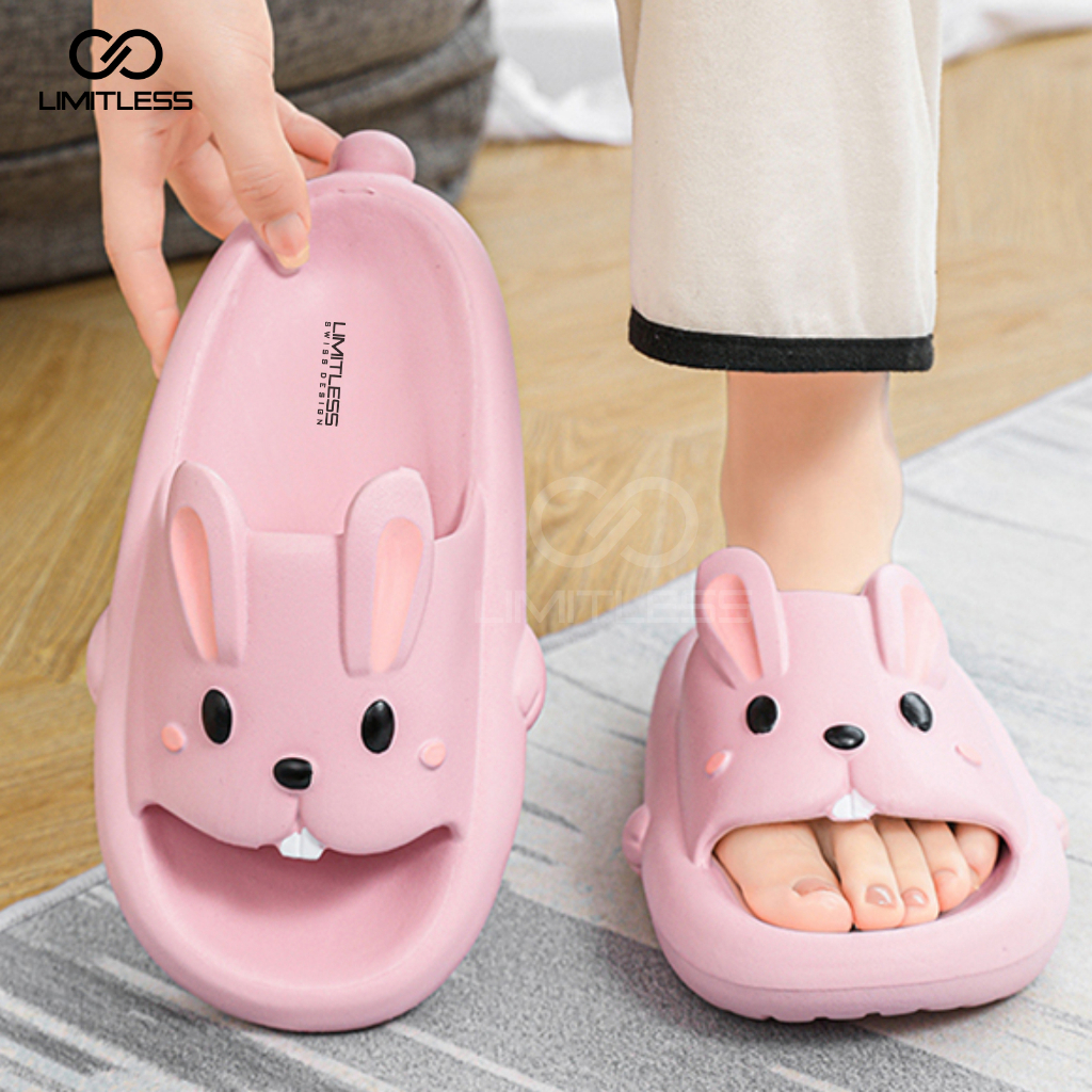 Sandal Kelinci Dewasa Cewek Selop BUNNY Casual Sendal Kelinci Wanita Terbaru 2023 Korean Style Empuk Lucu