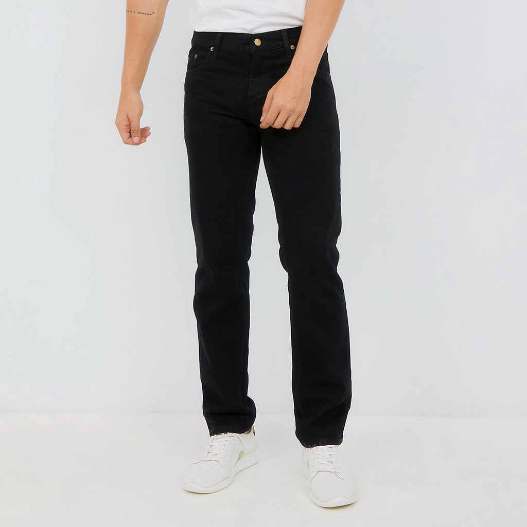 FEROCIOUS.CO Celana Jeans Ripped Denim Basic Standar Reguler - Black Premium