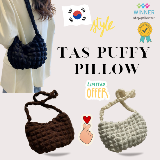 TAS PUFFY SELEMPANG KOREAN PILLOW BAG SELEMPANG WANITA KOREA KEKINIAN PUFFY FOAM SHOULDER BAG TREND Tas Selempang Top Handle Wanita Fashion Korea Terbaru Tas Shoulder Bag Wanita Kekinian