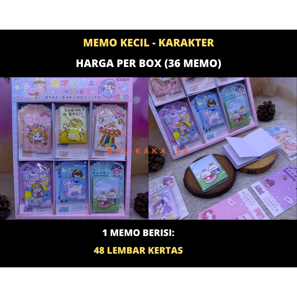 (1 BOX ISI 36 MEMO) MEMO KECIL LUCU ISI 48 LEMBAR MOTIF SANRIO DAN KARAKTER / NOTEBOOK LUCU MOTIF KARAKTER / BUKU MEMO CATATAN KECIL / BUKU CATATAN KECIL ANAK  / NOTEBOOK ANAK / NOTEBOOK KECIL / MEMO NOTEBOOK