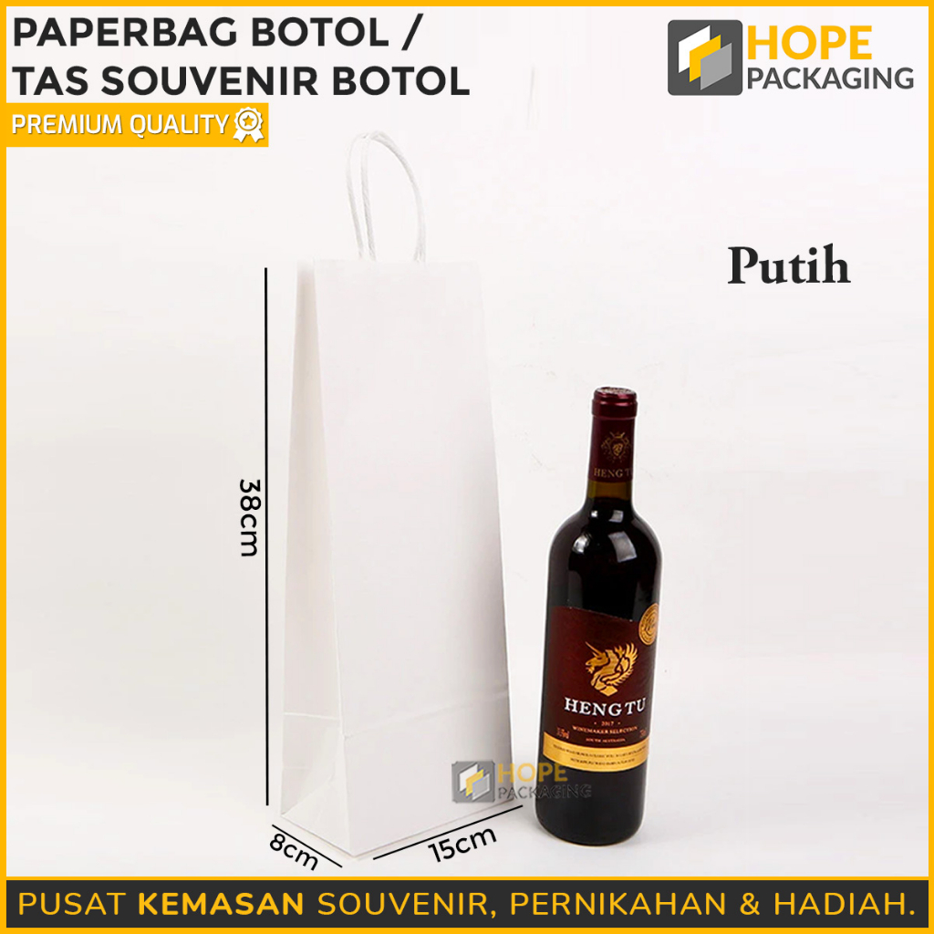 Paperbag Botol Wine / Tas Kertas Size : 38x15x8cm Tas Paperbag Souvernir Botol Minum  Kantong Kertas Warna Warni