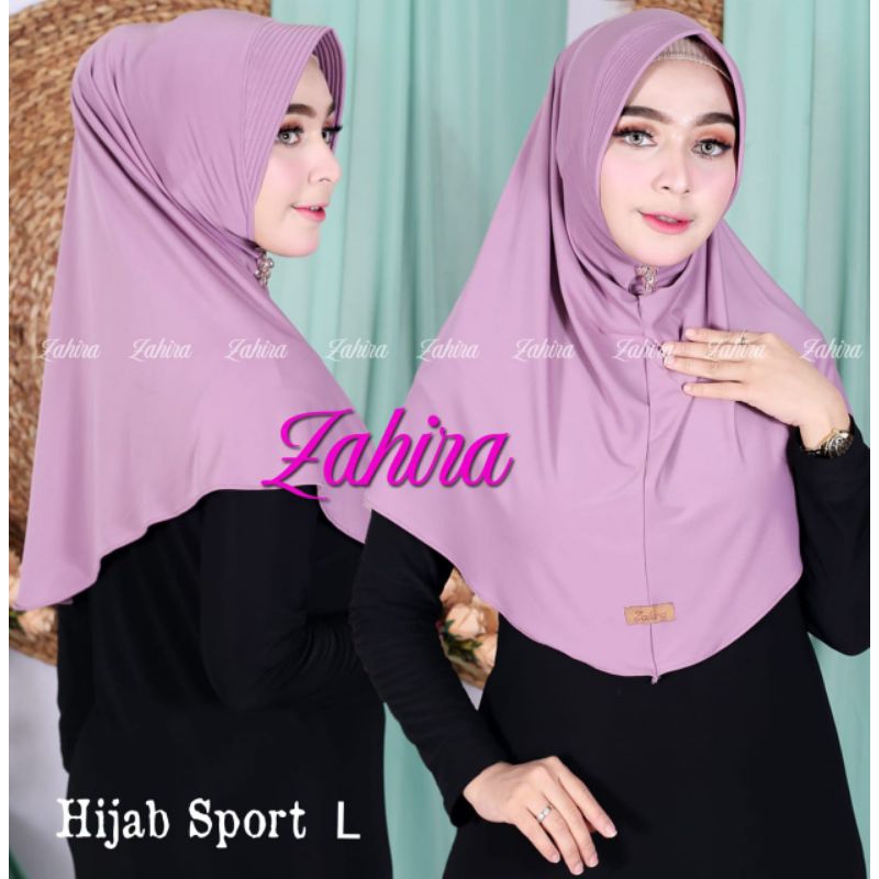 ZAHIRA HIJAB/hijab sport jersey /Sport hijab/krudung sport/bergo instan/kerudung sekolah L /Hijab sp