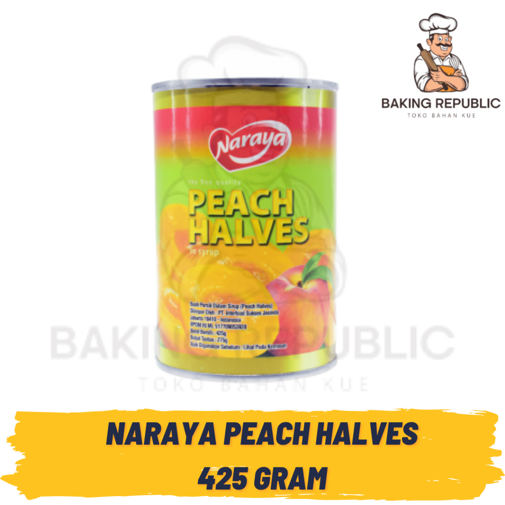 

NARAYA PEACH HALVES IN SYRUP | 425 GRAM | BUAH KALENG NARAYA PEACH DALAM SIRUP