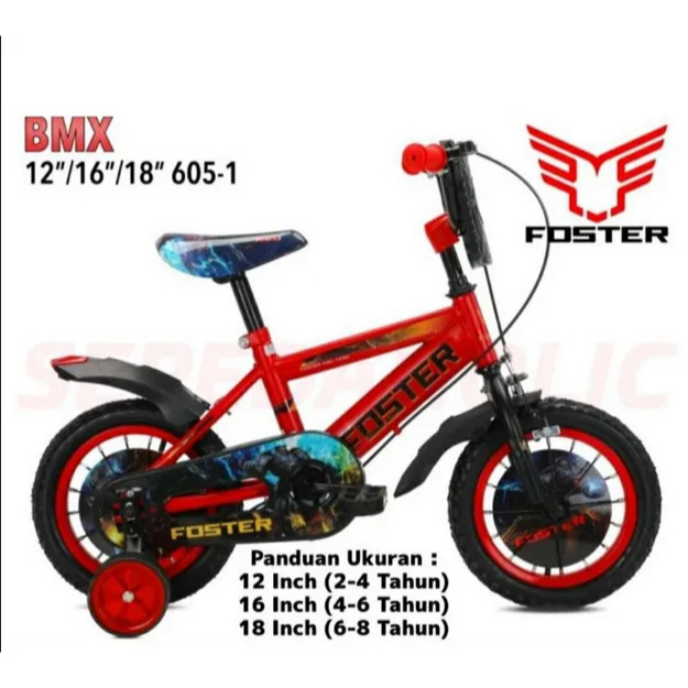 SEPEDA ANAK LAKI LAKI 12&quot; 16&quot; 18&quot; FOSTER BMX 5505-1 BAN 2.125  5502 TOM N JERRY 605-1 ROBOT