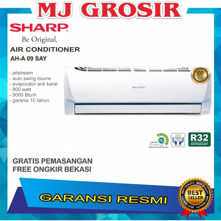 AC SHARP AH-A 09 BEY / AH-A 09 SAY 1 PK + PASANG R32 LOW WATT