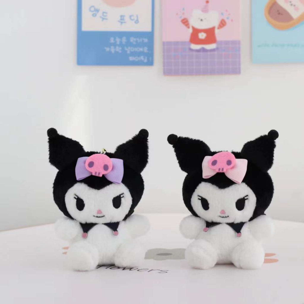 Gantungan Kunci Boneka Sanrio Hodie My Melody Kuromi Bahan Plush Untuk Dekorasi Tas