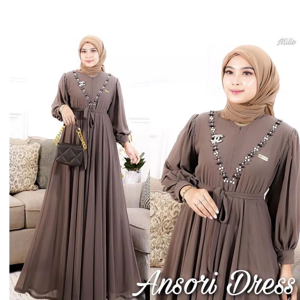 GAMIS WANITA ANSORI DRESS BAHAN CERUTY BABYDOLL LD 100 - 120 CM PB 140 CM GAMIS CERUTY BABYDOLL PREMIUM / MAXI DRESS JUMBO / GAMIS WANITA TERBARU 2023 KEKINIAN / DRESS HITAM