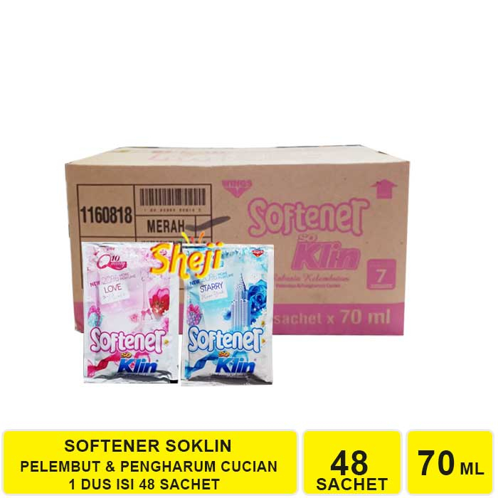 1 DUS ISI 48 SACHET SOFTENER SOKLIN 70 ML