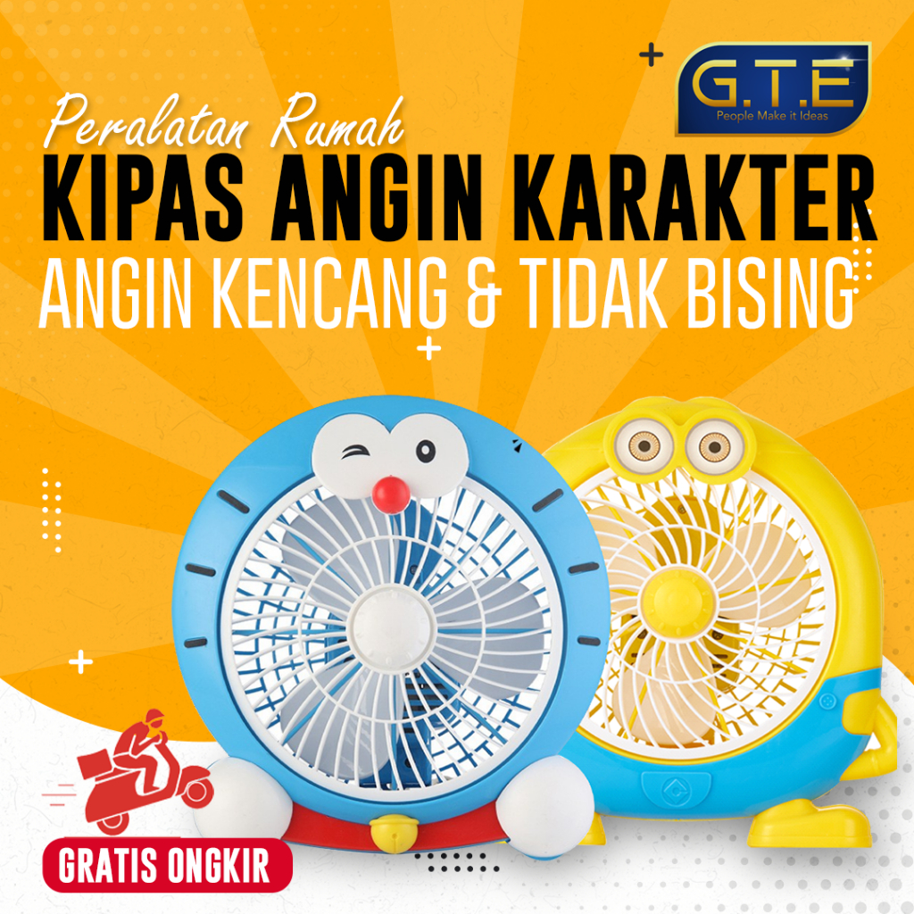 GTE | KIPAS ANGIN KARATER 10INCH KIPAS MEJA LISTRIK TABLE FAN | KIPAS KARAKTER LUCU