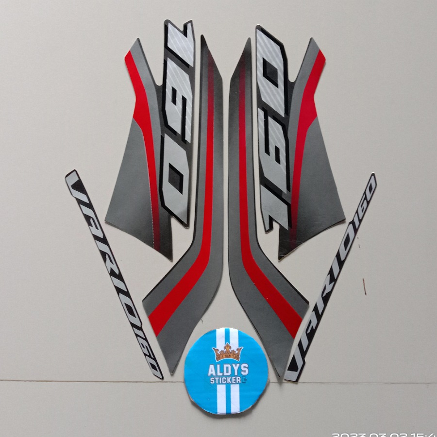 sticker striping motor honda vario 160 2022 silver merah