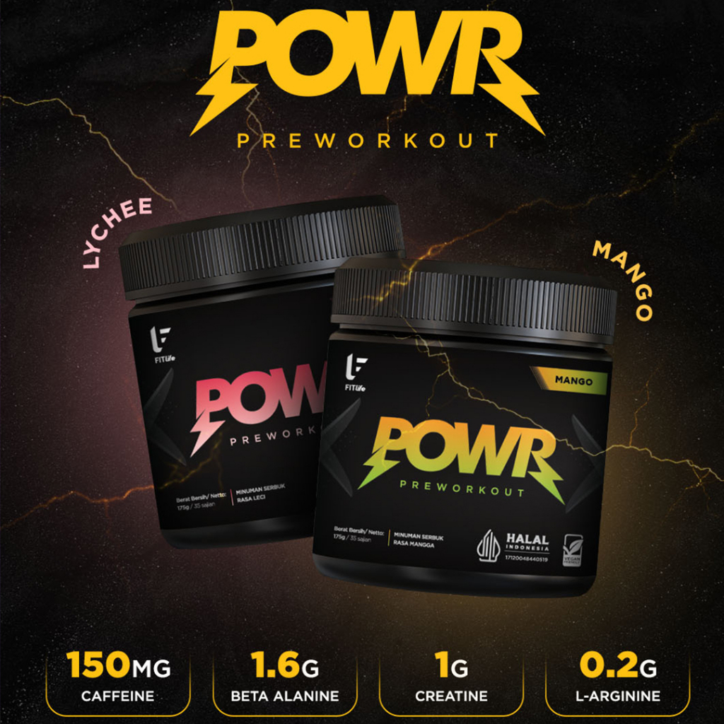 Fitlife Pre Workout POWR 35 Serving Preworkout PWO Penambah Energi