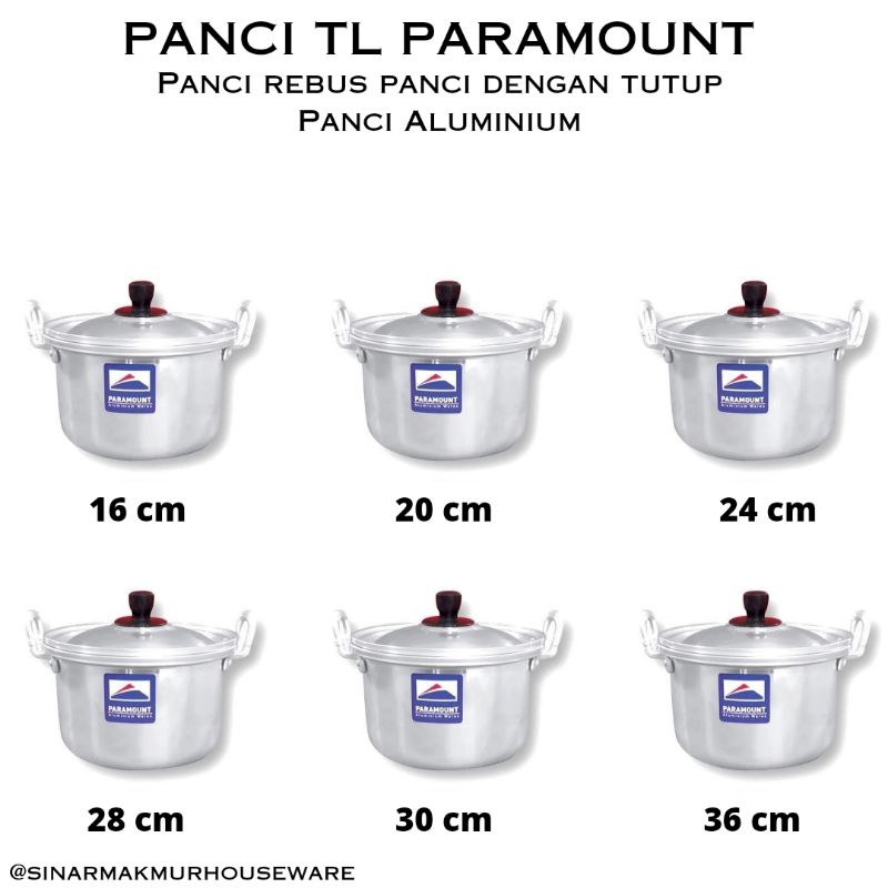 Panci TL Paramount Panci Rebus Aluminium Panci Tutup Luar Paramount