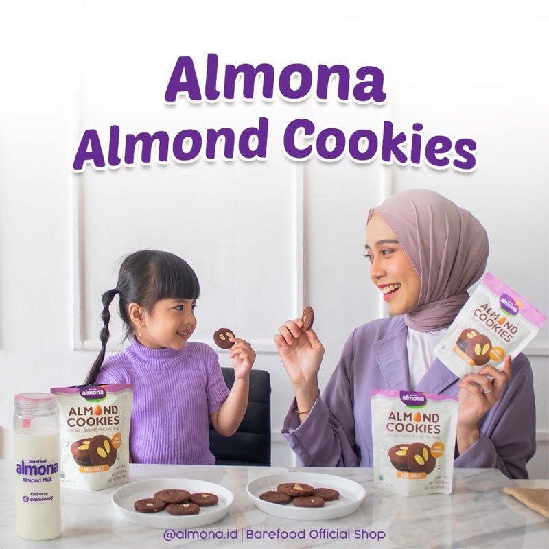 Almona Almond Cookies Vegan Friendly / Kukis Almond Sehat Non Dairy / Cemilan Sehat Ibu Hamil Ibu Menyusui