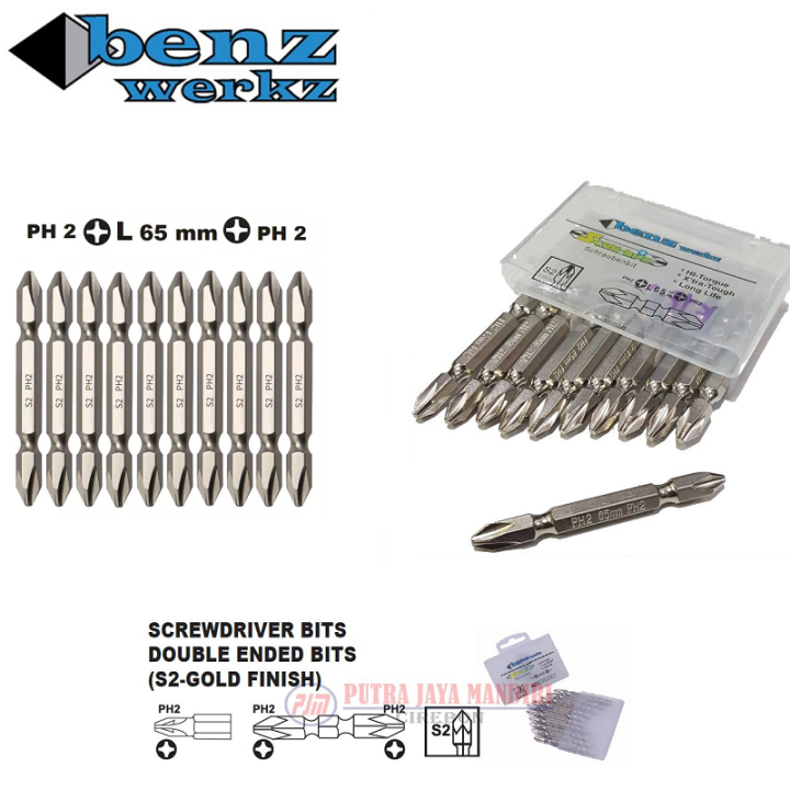 Benz 1 Pak Mata Obeng Angin Magnet PH 2 x 45 Mm / Screwdriver Bits Magnet