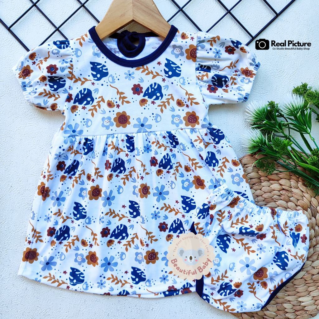 Dress Bayi Perempuan Motif Kupu Bunga / Gaun Rok Baju Bayi Perempuan  Merk Rifky / Baju Bayi Perempuan - Baby.ou