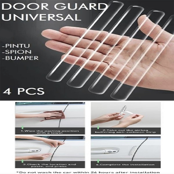 Door Guard Nano Silicone Bening Pelindung Lecet Baret Pintu Bamper Spion Mobil isi 4pcs