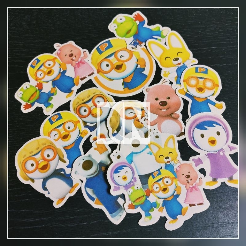 

isi 13 pcs stiker pororo sticker glossy karakter kartun pororo cute