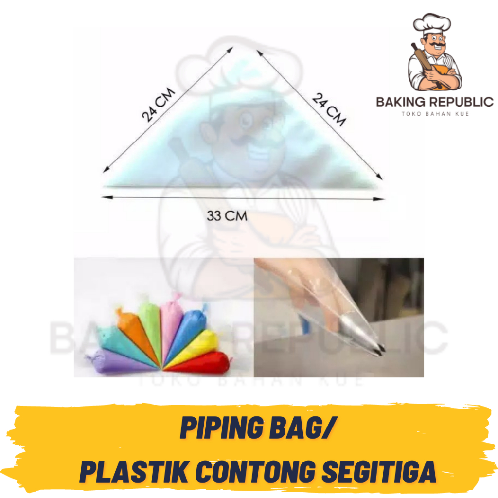 

PIPING BAG | ALL VARIAN UKURAN | 100 LEMBAR | CONTONG SEGITIGA | PLASTIK CONTONG