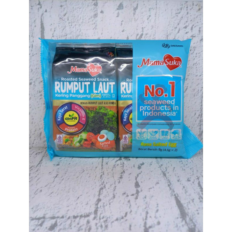 

Mamasuka Rumput Laut Rasa Telur Asin 9gr/Rumput Laut Kering/Rumput Laut/Nori/Rumput Laut Rasa Telur Asin /Nori Rasa Telur Asin/Nori Mamasuka