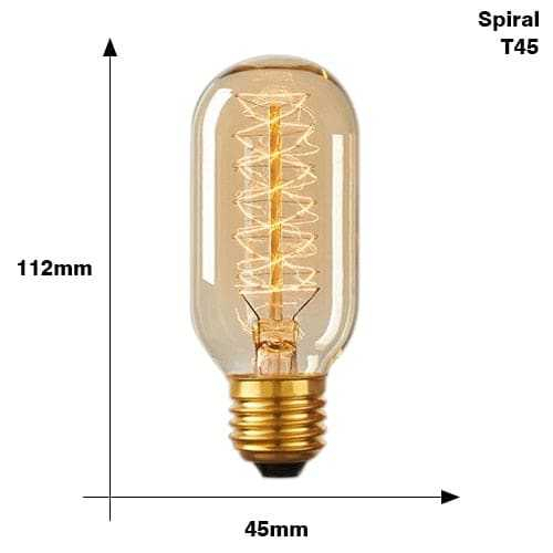 Lampu Pijar Filamen Vintage Bohlam Edison 220V 40W Warm White Lampu Dekorasi Desain Kaca Transparan