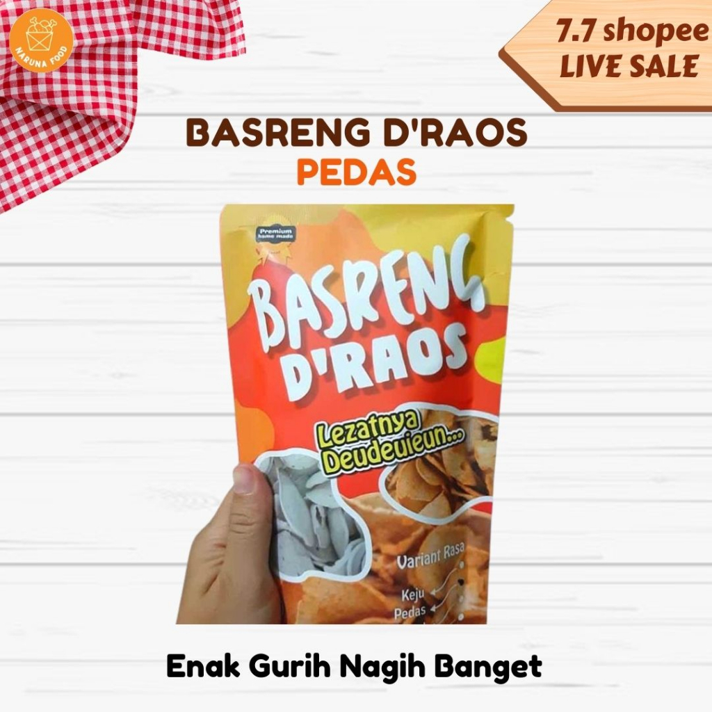 PROMO 11.11 BASRENG D'RAOS camilan basreng draos keju pedas original barbeque pizza d raos lezatnya deudeuieun