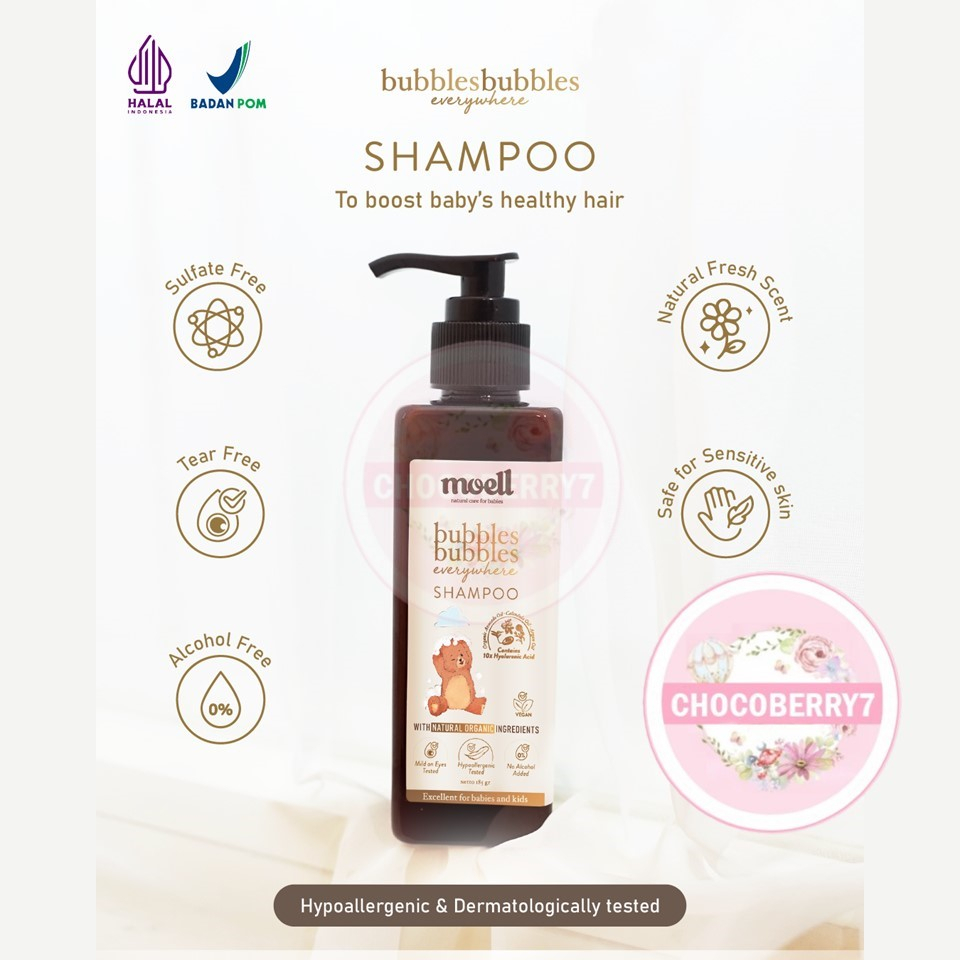 Moell Bubbles Bubbles Everywhere Shampoo / Shampoo Baby 185 ml